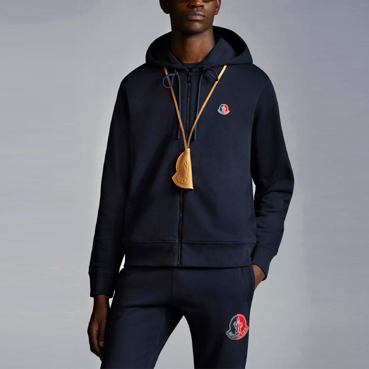 Moncler SS22  Navy Logo Hoodie Zip Pullover Jacket. H10928G000068098U778 圖 3
