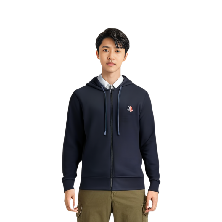 Moncler SS22  Navy Logo Hoodie Zip Pullover Jacket. H10928G000068098U778 圖 7