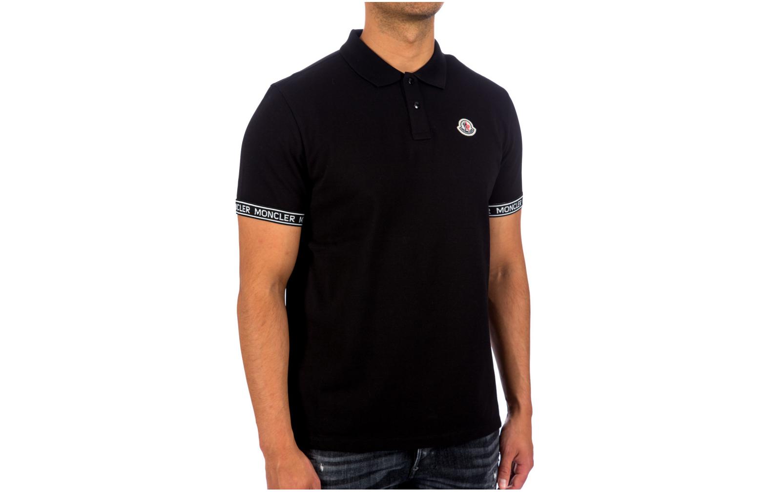 Moncler SS22  Polo Shirt with Solid Color, Logo Lettering, and Tape Trim. 8A000-08-84556-999 圖 3