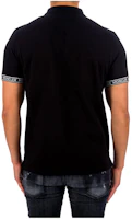 Shop Moncler SS22 素色標誌字母條紋裝飾POLO衫 8A000-08-84556-999