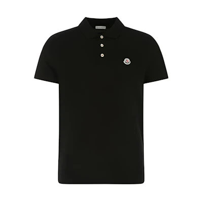 Moncler SS22 Slim Fit Plain Black Short Sleeve Polo Shirt 8A0000984556999