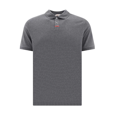 Moncler SS22 Solid Color Polo Shirt with Logo Cuff 8A00022899P0989
