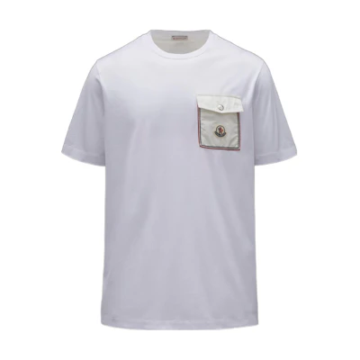 Moncler SS22 Solid Logo Embroidered Pocket Crew Neck Short Sleeve T-Shirt H10918C000488390Y001