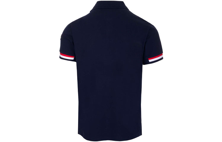 Lookbook Moncler SS22 Kaos Polo Lengan Pendek Garis Biru. 8A00023899P077X