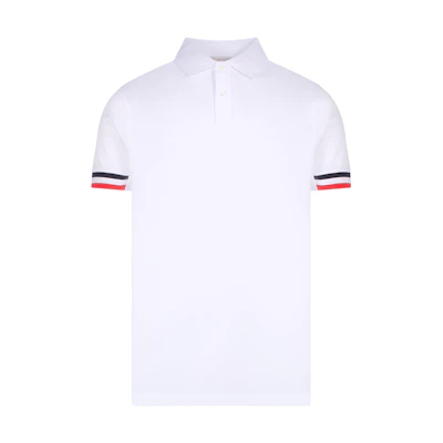 Moncler SS22 Solid Striped Short Sleeve Polo Shirt 8A00023899P0001