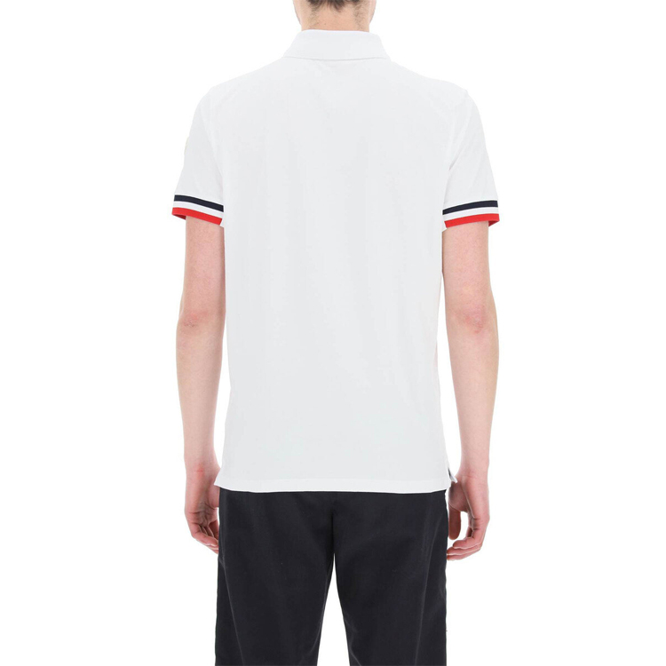Purchase Moncler SS22 Baju Polo Lengan Pendek Berjalur Padat 8A00023899P0001