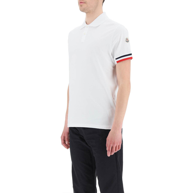 Details for Moncler SS22 Baju Polo Lengan Pendek Berjalur Padat 8A00023899P0001