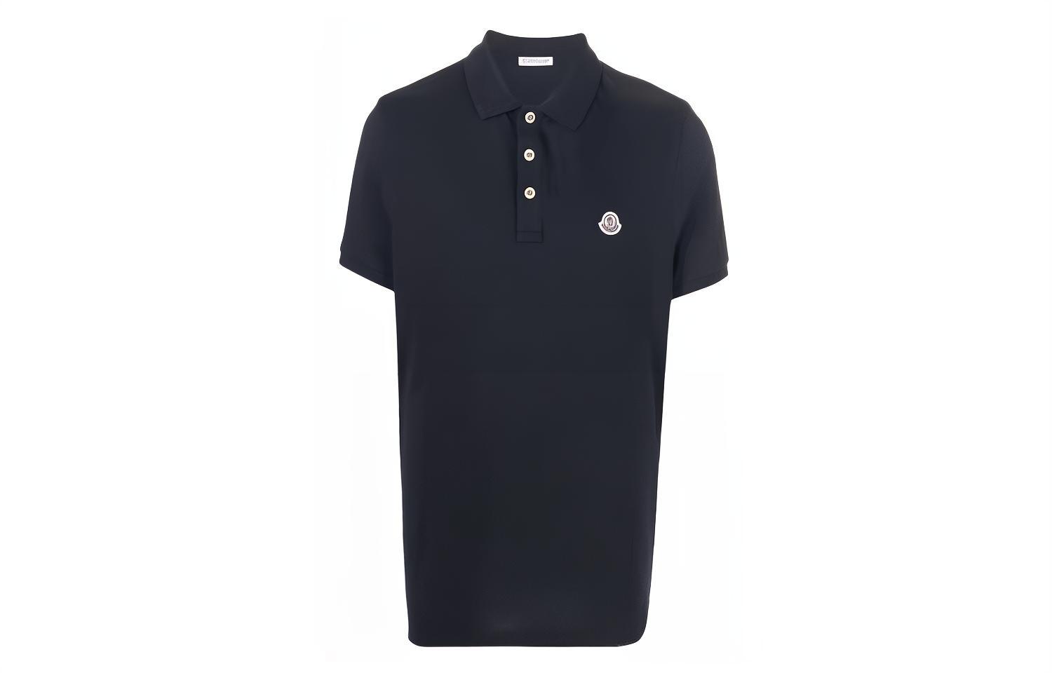 Moncler SS22  Straight-Cut Solid Color Short Sleeve Polo Shirt. 8A000098455677X
