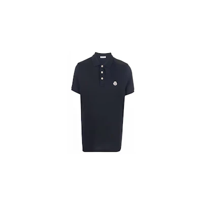 Moncler SS22 Straight-Cut Solid Color Short Sleeve Polo Shirt. 8A000098455677X
