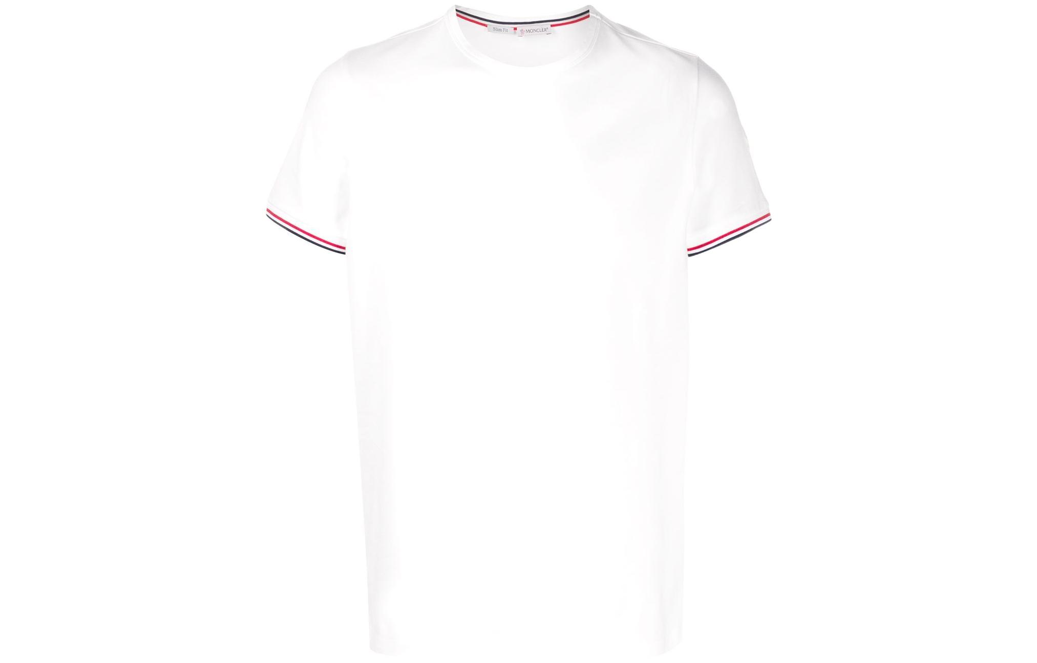 Order Moncler SS22 Baju-T Lengan Pendek Cotton Regang Putih. H10918C7160087296004