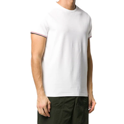 Moncler SS22 彈性棉短袖T恤 白色 H10918C7160087296004 Shop Moncler SS22 彈性棉短袖T恤 白色 H10918C7160087296004