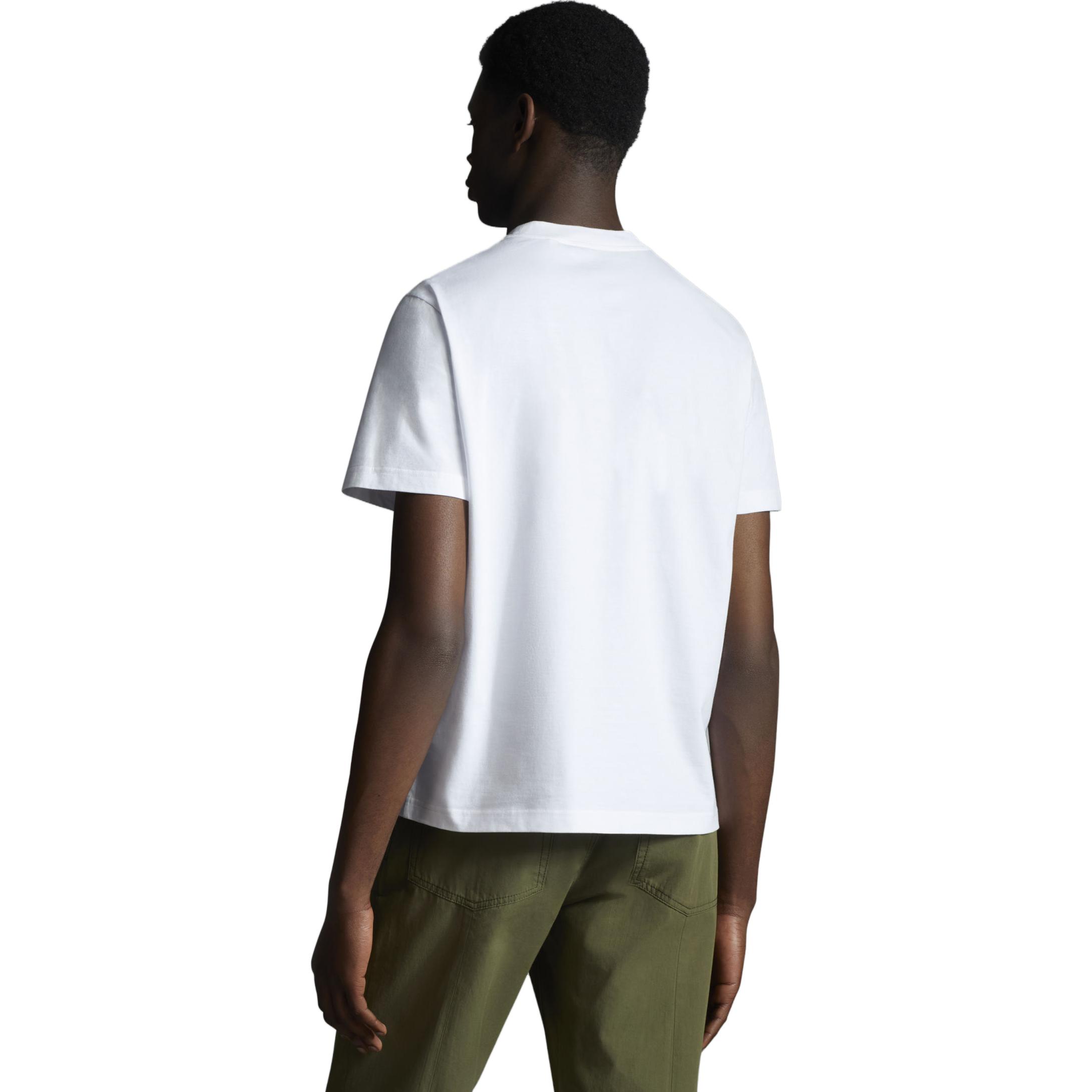 Moncler SS22  White Cotton Printed Crewneck T-Shirt. H109H8C00002M1739034 圖 7