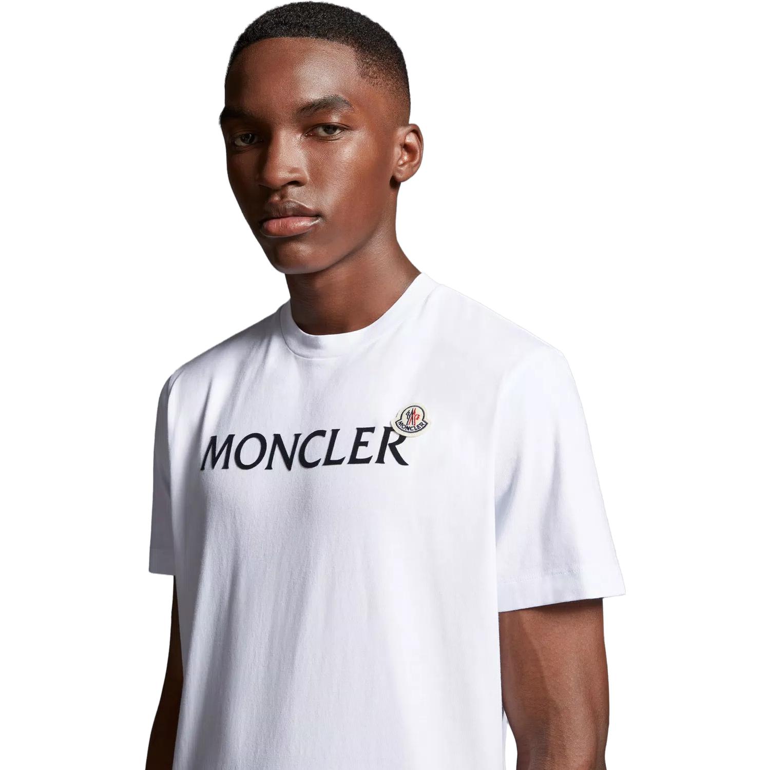 Purchase Moncler SS22 Baju-T Crewneck Cetakan Logo Putih. H20918C000258390T001