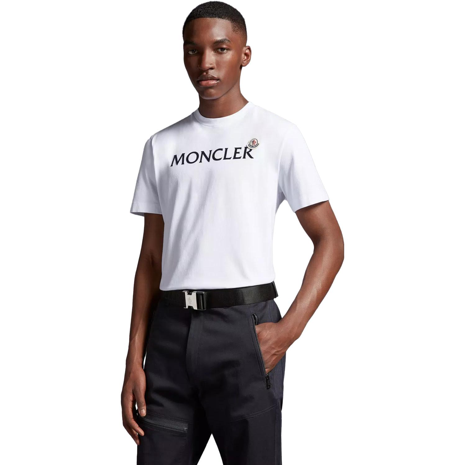 Details for Moncler SS22 Baju-T Crewneck Cetakan Logo Putih. H20918C000258390T001