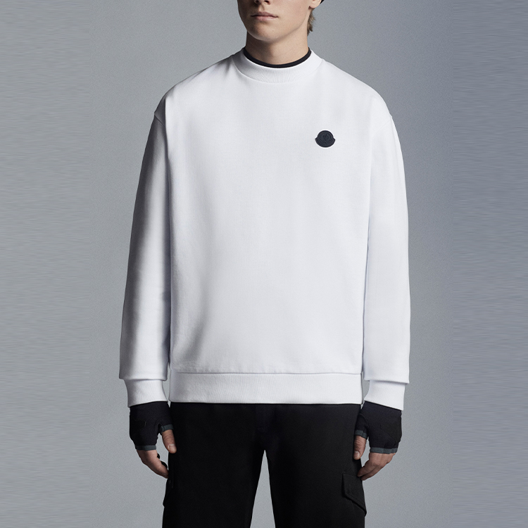 Moncler SS22  White Pullover Crewneck Sweatshirt with Logo Print. H10918G00031809KR001 圖 3