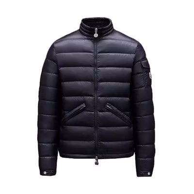 Moncler SS22 Agay Unisex Blue Puffer Jacket with Zipper Long Sleeves. H10911A0007553279776