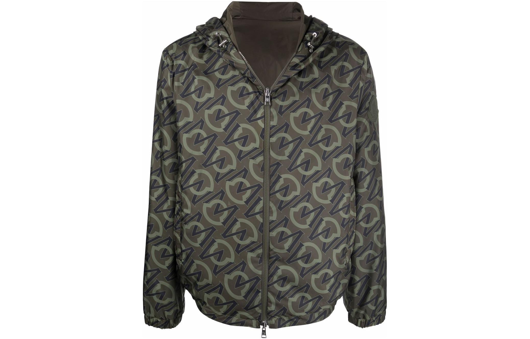 Moncler SS22 All-Over Print Zip-Up Hooded Jacket H10911A001525955I829