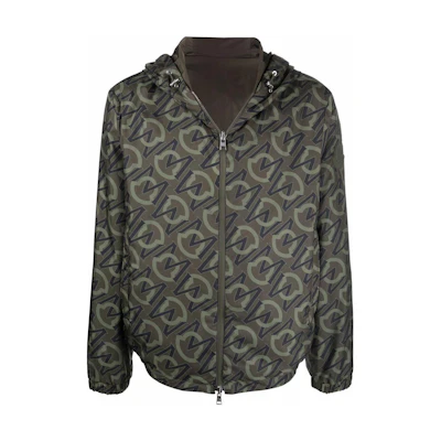 Moncler SS22 All-Over Print Zip-Up Hooded Jacket H10911A001525955I829