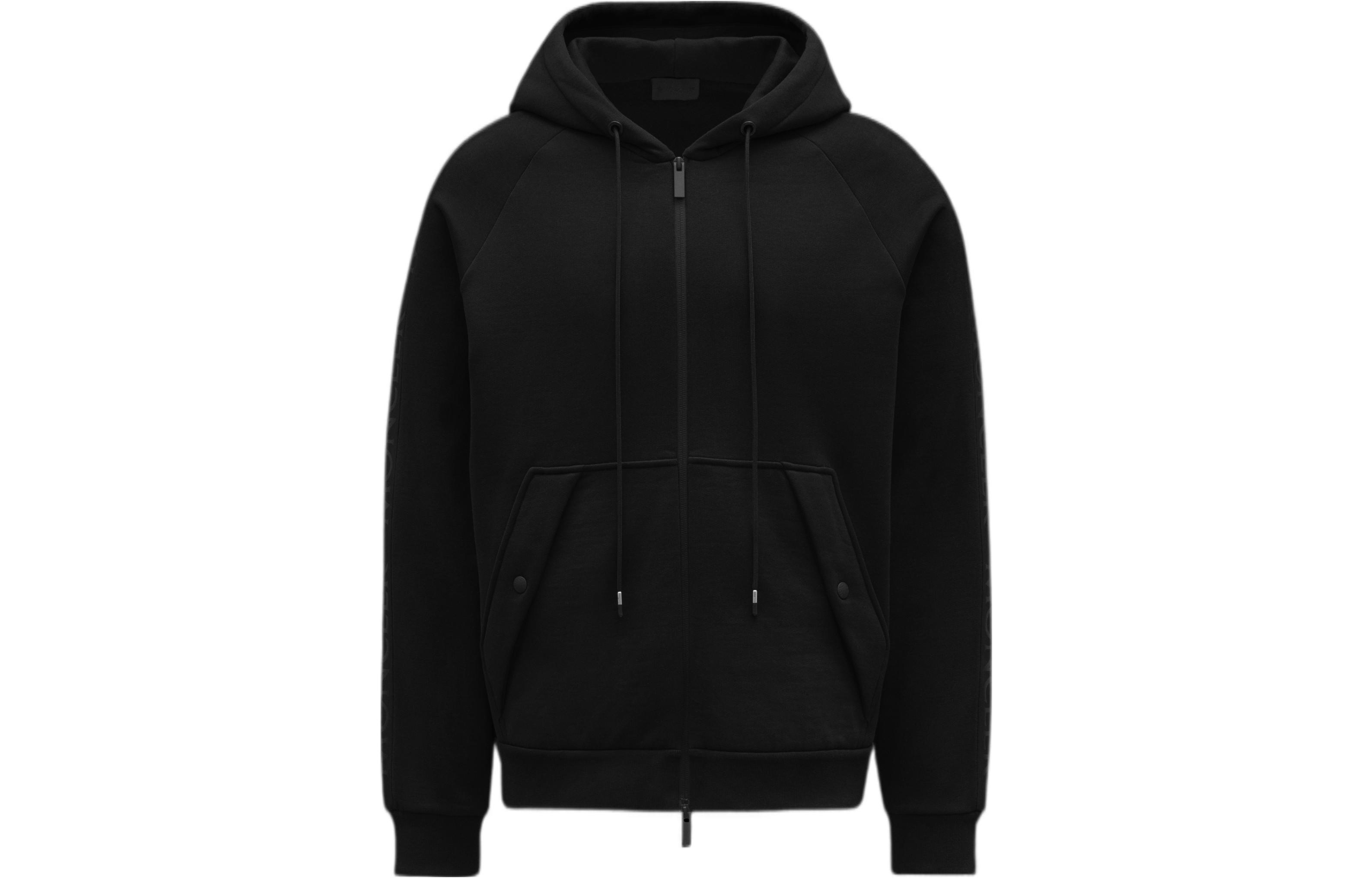 Moncler SS22 Black Solid Color Zip Hoodie Jacket G20918G00010899FL999