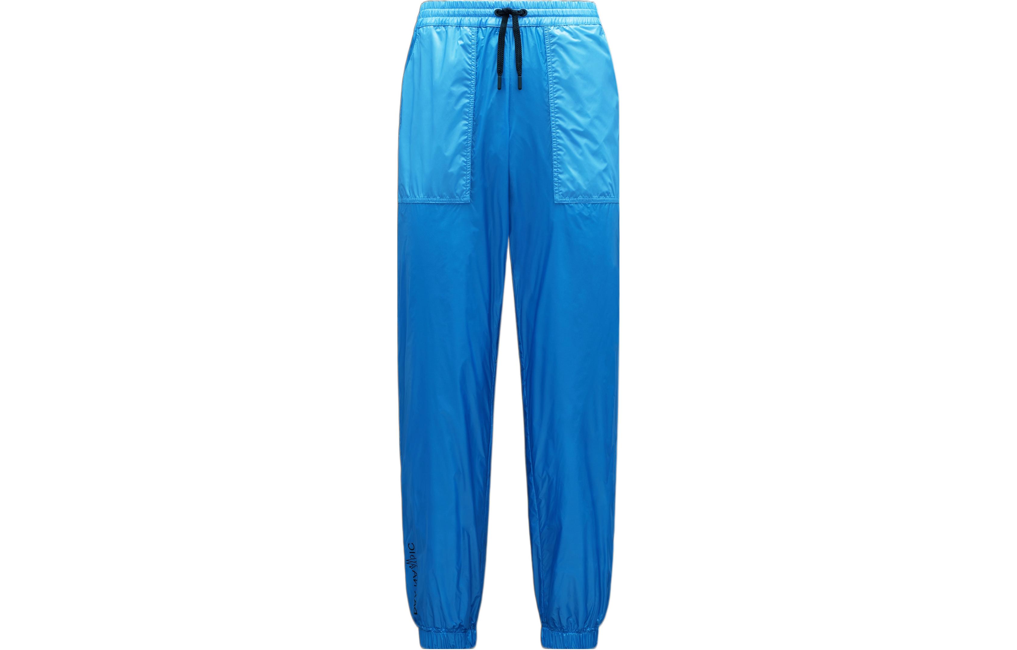 Moncler SS22 Blue Jogger Pants with Lace-Up Splice Design G209Q2A00001539YL74Q
