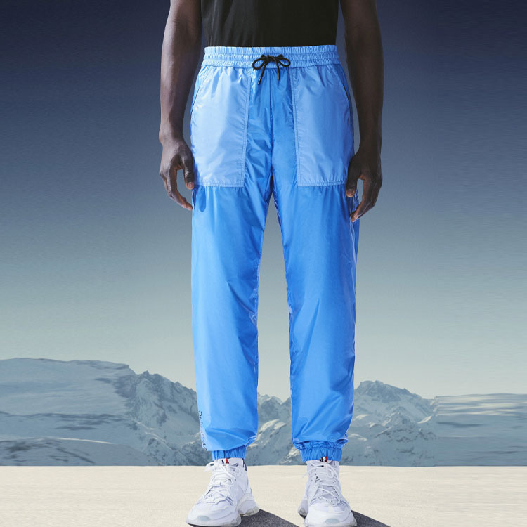 Purchase Moncler SS22 Blue Jogger Pants with Lace-Up Splice Design G209Q2A00001539YL74Q