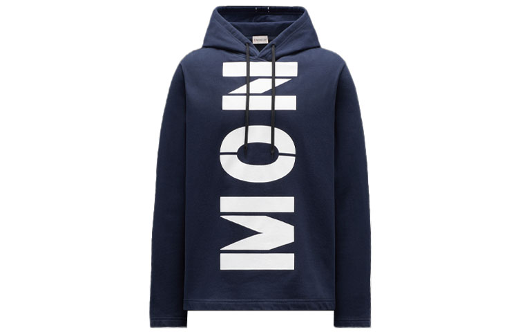 Moncler SS22 Blue Letter Print Hoodie H109H8G000018099W760