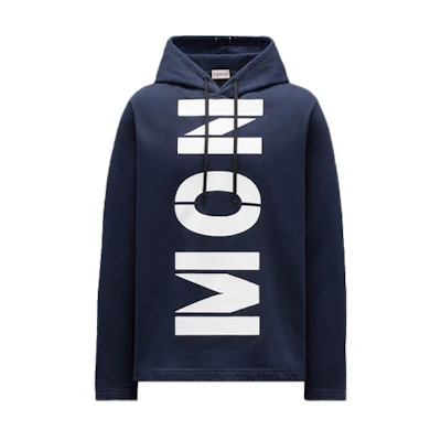 Moncler SS22 Blue Letter Print Hoodie H109H8G000018099W760