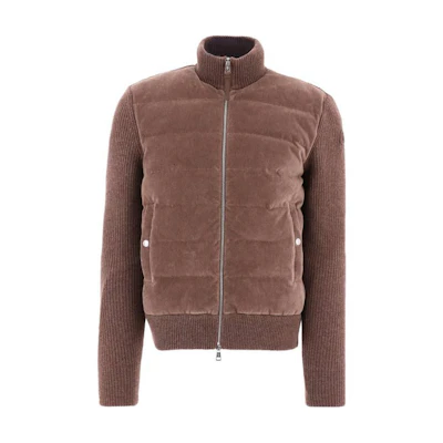 Moncler SS22 Brown Solid Zip-Up Stand Collar Jacket 9B00012M1241240