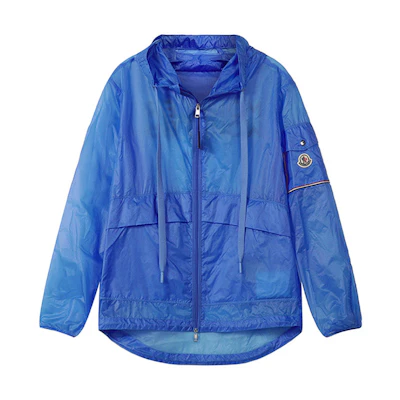 Moncler SS22 Ebizo Letter Print Sun Hoodie Jacket Blue. 1A00138539MC71N