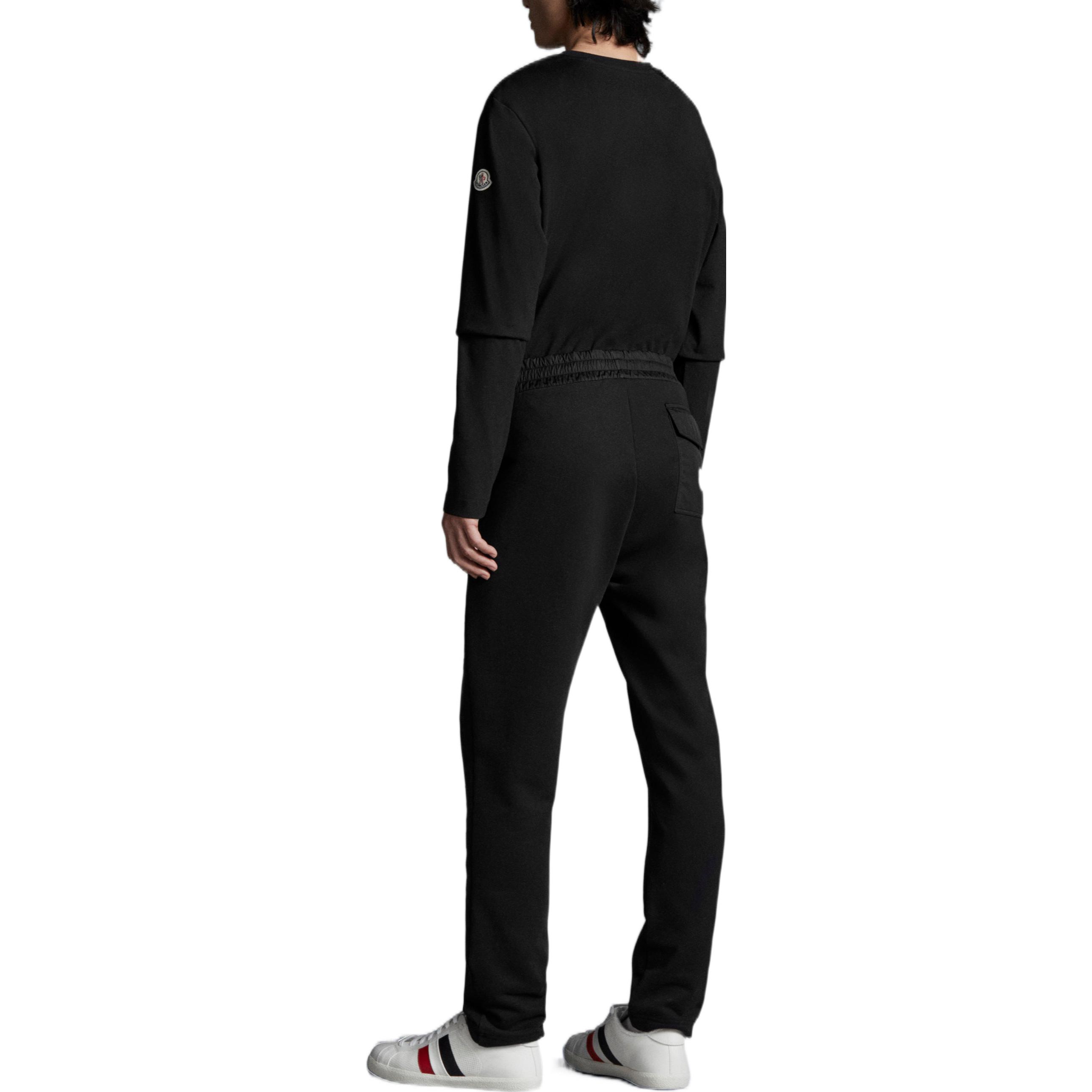 Shop Moncler SS22 Embroidered Tapered Fit Knit Track Pants  Black H10918H00021899M4999
