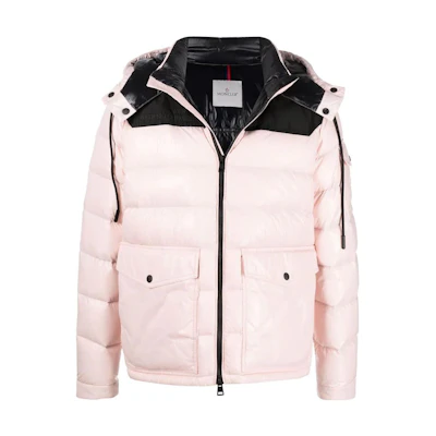Moncler SS22 Gombei Pink Detachable Hood Colorblock Unisex Down Jacket. H10911A0010453A0E50J