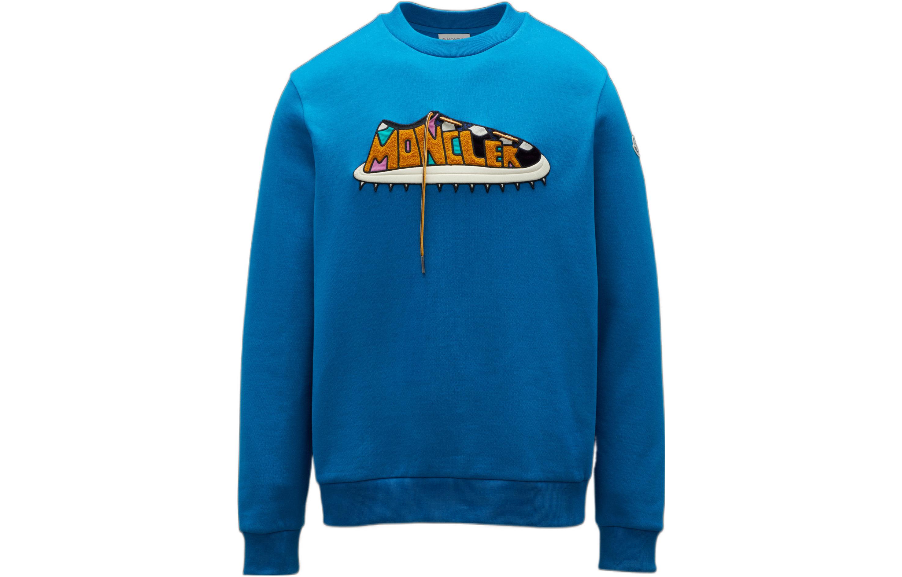 Moncler SS22 Graphic Print Crewneck Sweatshirt Blue - G20918G00051899FL753