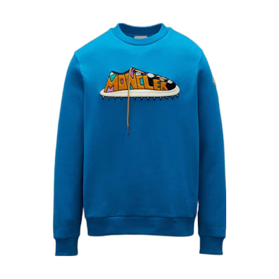 Moncler SS22 Graphic Print Crewneck Sweatshirt Blue - G20918G00051899FL753