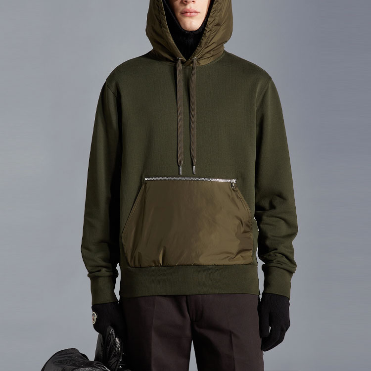 Purchase モンクレール SS22 グリーンプルオーバーパーカー ドローストリング付き カラーブロックデザイン H20918G00004809KR95N