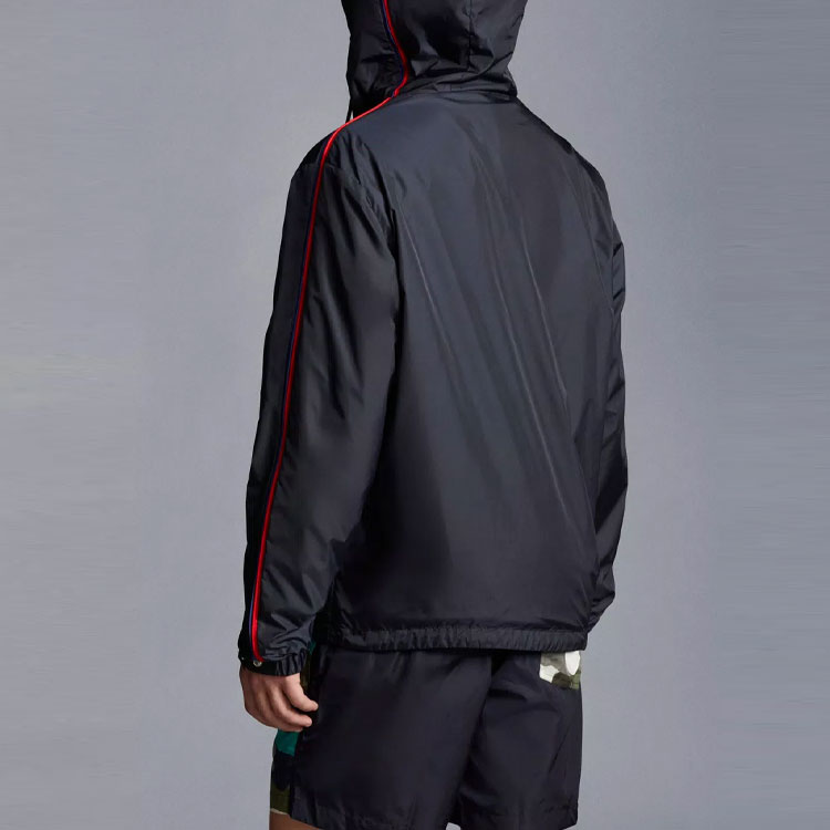 Shop Moncler SS22 HATTAB Jaket Hoodie Pria Biru Solid Nyaman. H10911A0008568352775