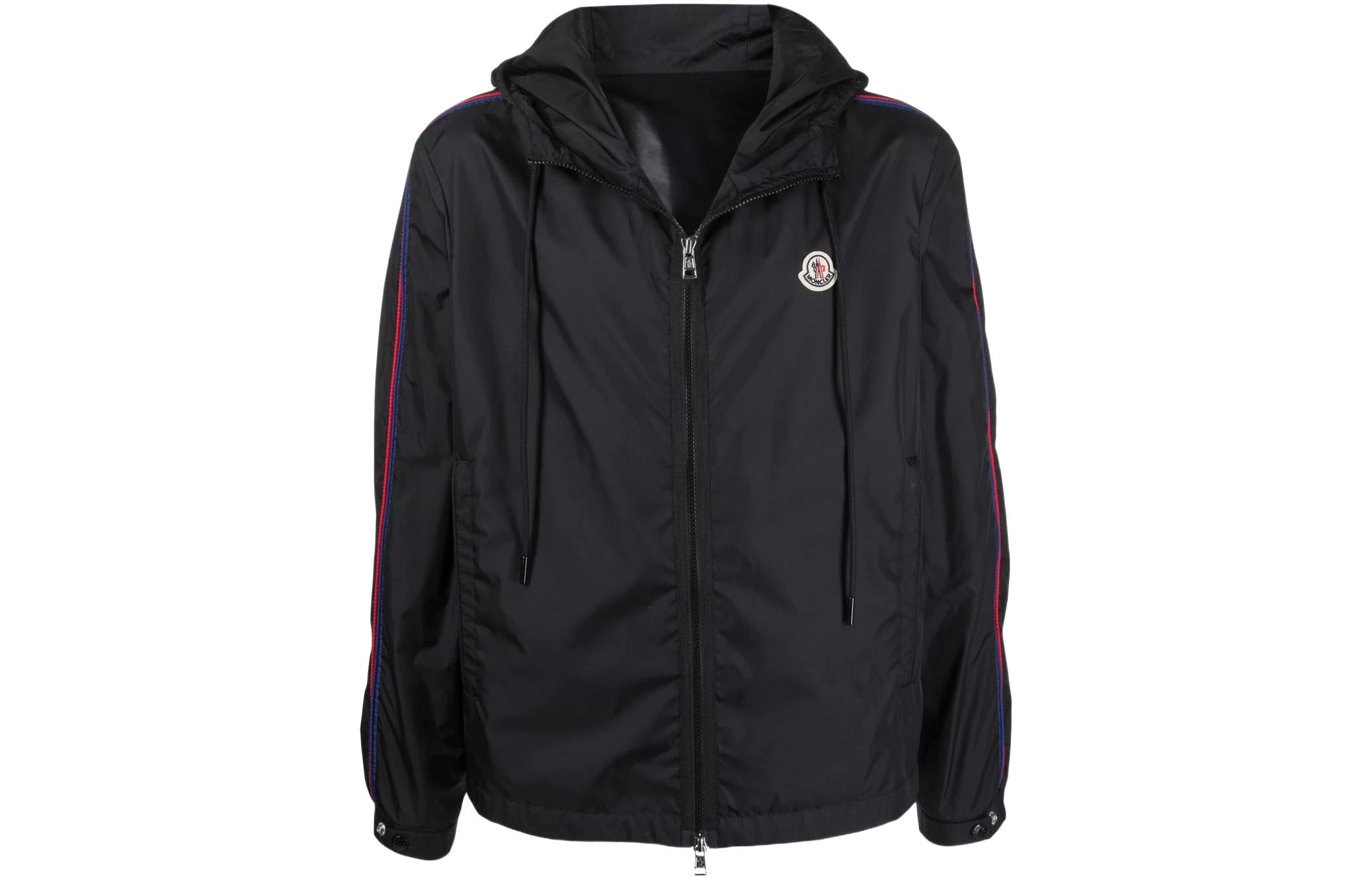 Order Moncler SS22 Hattab Chaqueta Negra con Capucha Logo para Hombre. H10911A0008568352999