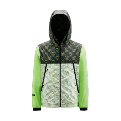 Moncler SS22 Hisashi Capsule Letter Colorblock Hooded Windbreaker Jacket Green H10911A0016459681984