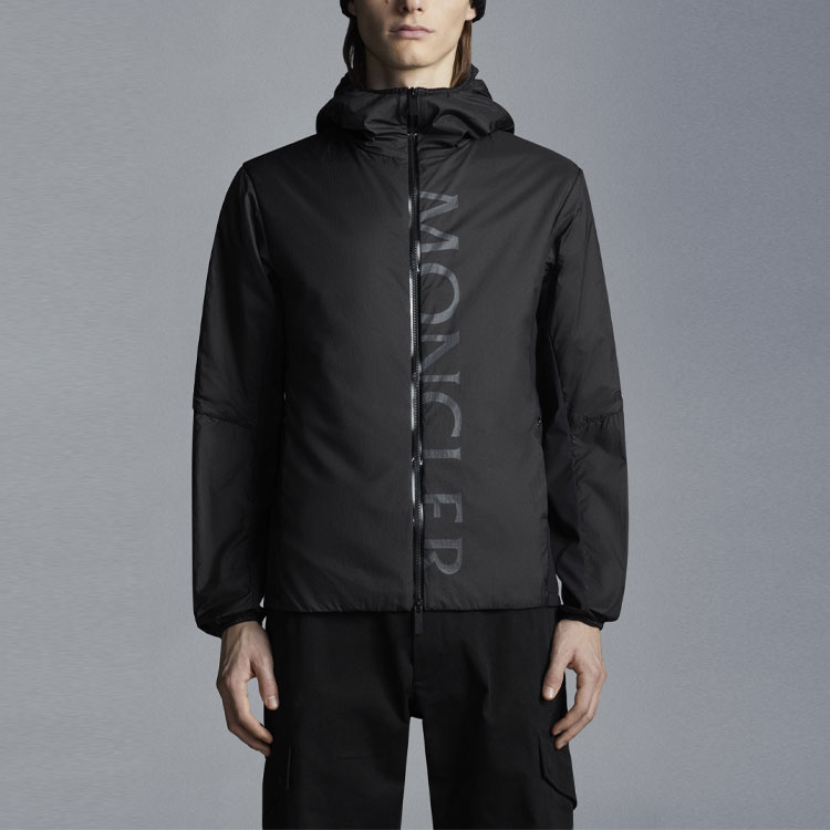 Shop Moncler SS22 Lchiro Windproof Zip-Up Hoodie Jacket  Black H10911A00099595JJ999