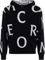 Moncler SS22 Letter Print Pullover Hoodie Black Long Sleeve 9C00012M1640770 Moncler SS22 Letter Print Pullover Hoodie Black Long Sleeve 9C00012M1640770