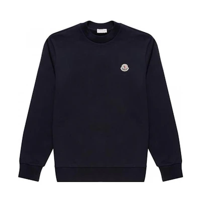 Moncler SS22 Logo Crewneck Long Sleeve Pullover Sweatshirt Navy Blue 8G00051809KR778