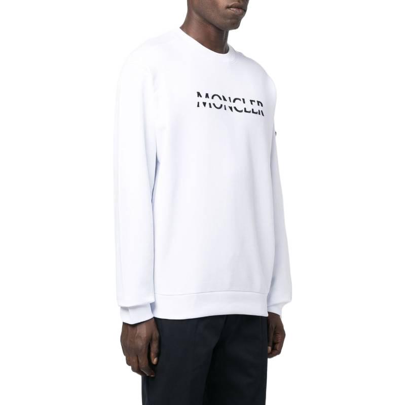 Purchase Moncler SS22 標誌印花白色圓領套頭衫 8G00010809KR001