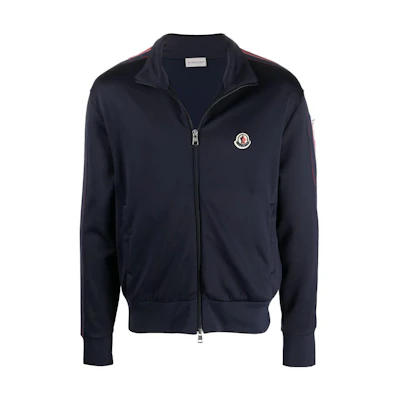 Moncler SS22 Long-Sleeve Jacket with Side Stripes and Zipper G20918G000298299R778