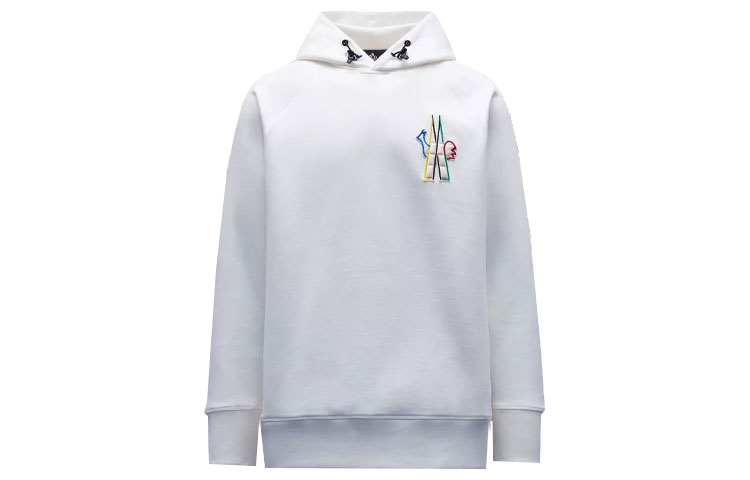 Moncler SS22 Lunar New Year Capsule Fleece Logo Hoodie White Unisex G20978G0002280451034