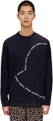 Moncler SS22 Baju Lengan Panjang Navy Biru dengan Logo Bulat Dicetak H10918D000098390T778 Details for Moncler SS22 Baju Lengan Panjang Navy Biru dengan Logo Bulat Dicetak H10918D000098390T778