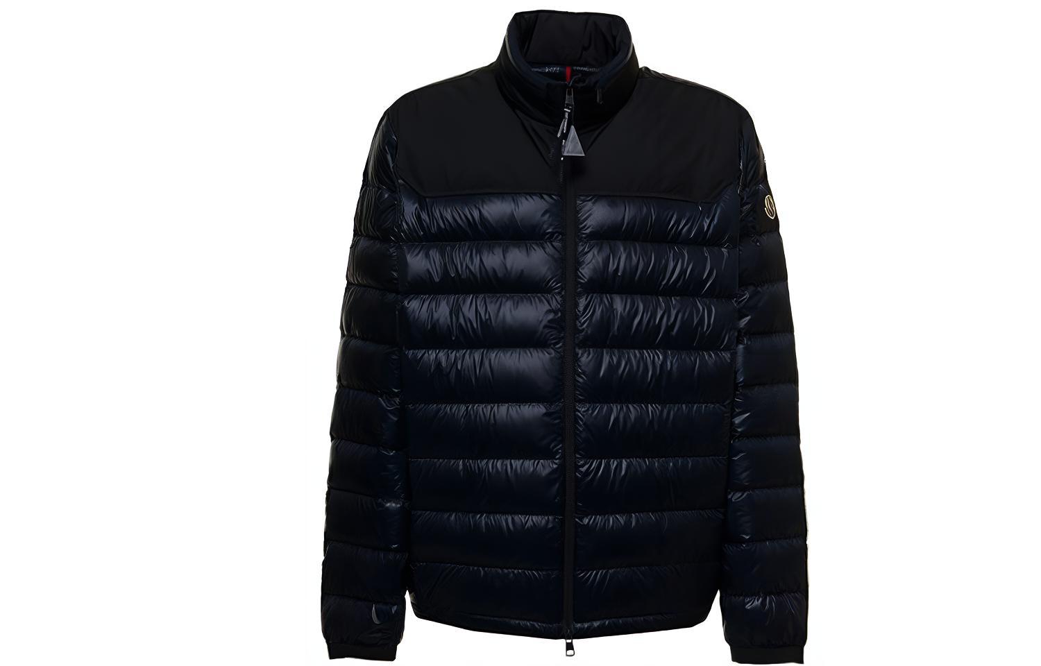 Moncler SS22 Navy Blue Minimal Logo Patch Down Jacket 1A00022M1591776