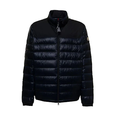 Moncler SS22 Navy Blue Minimal Logo Patch Down Jacket 1A00022M1591776