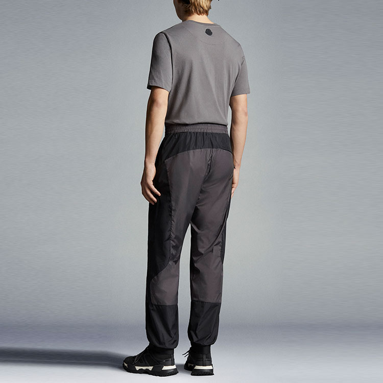 Shop Moncler SS22 Reflective Logo Waterproof Joggers Men’s Dark Grey Mix H10912A0002268352926
