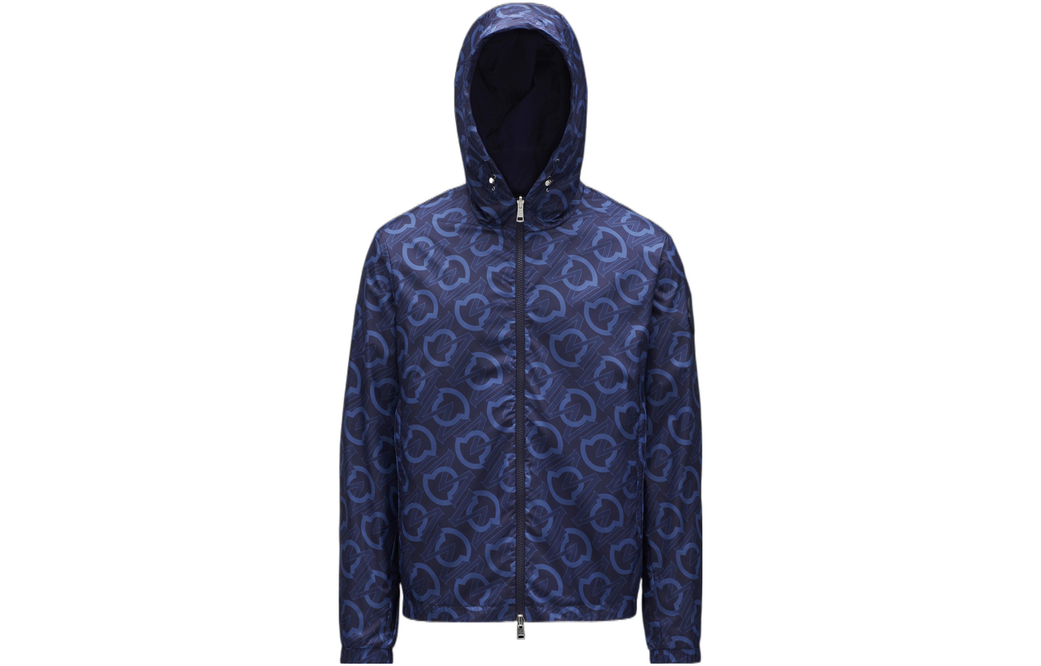 Order Chaqueta Reversible con Logo Moncler SS22 Azul Medianoche Hombre. H10911A001525955I778