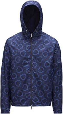 Moncler SS22 Reversible Logo Print Hooded Jacket Midnight Blue Men H10911A001525955I778 Order Moncler SS22 Reversible Logo Print Hooded Jacket Midnight Blue Men H10911A001525955I778