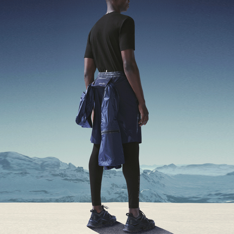 Shop Moncler SS22 Solid Color Drawstring Casual Shorts Blue - G209Q2B00002539DG742